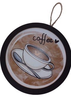 East Lady Round Shaped Wall Hanging Coffee Sign Board Brown/White/Black 25cm  - Image 1