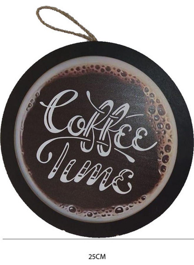 East Lady Coffee Time Printed Wall Hanging Sign Board Brown/White/Black - Image 3