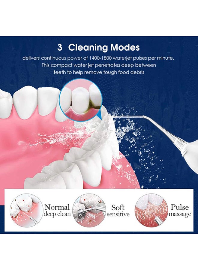 Water Jet Oral Hygiene Irrigator Cordless Floss Dental Pink 350ml 