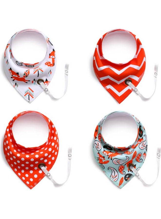 Pack Of 4 Baby Bandana Drool Bibs With Pacifier Holder - Image 1