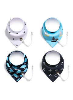 Pack Of 4 Baby Bandana Drool Bibs With Pacifier Holder - v1623661750/N48145208A_1