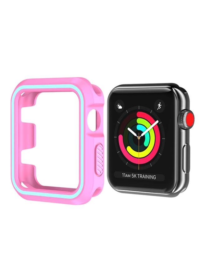 Voberry Rugged Armor Bumper Protective Case Cover For Apple Watch Series 1/2/3 38mm Pink/Blue - Image 3
