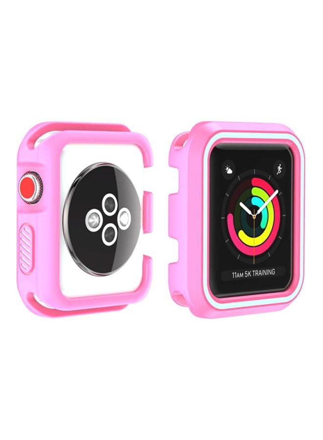 Voberry Rugged Armor Bumper Protective Case Cover For Apple Watch Series 1/2/3 38mm Pink/Blue - Image 4