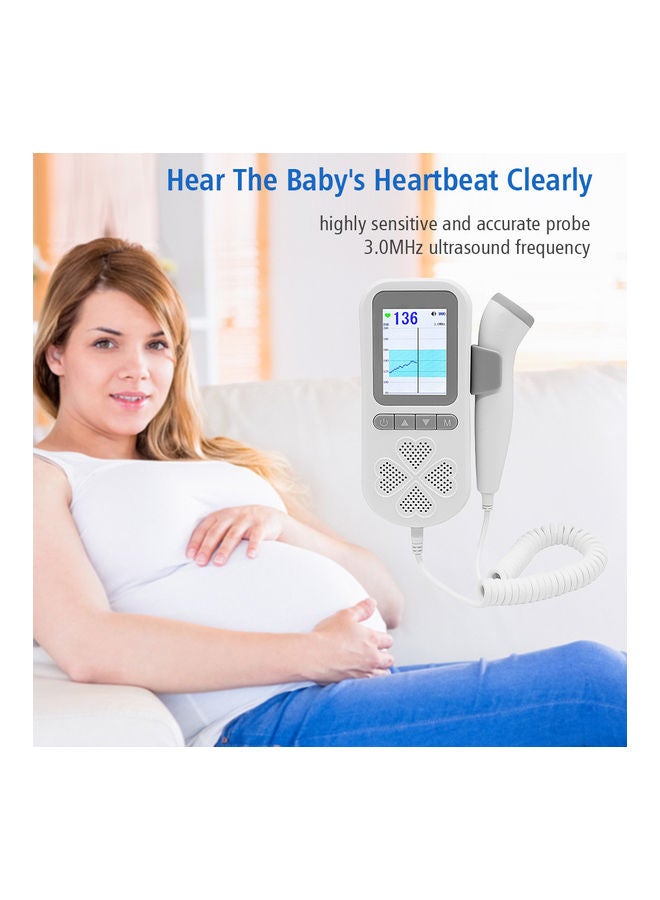 Generic Household Fetal Doppler Baby Heart Detector - Grey  - Image 2