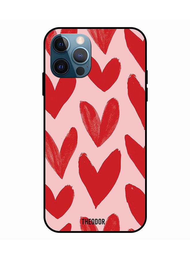 غطاء حماية واقٍ لهاتف أبل آيفون 12 برو وردي/أحمر