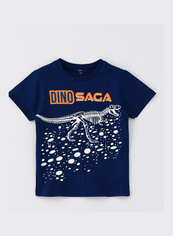 JAM Stylish Printed T-Shirt Navy/White/Orange - Image 1