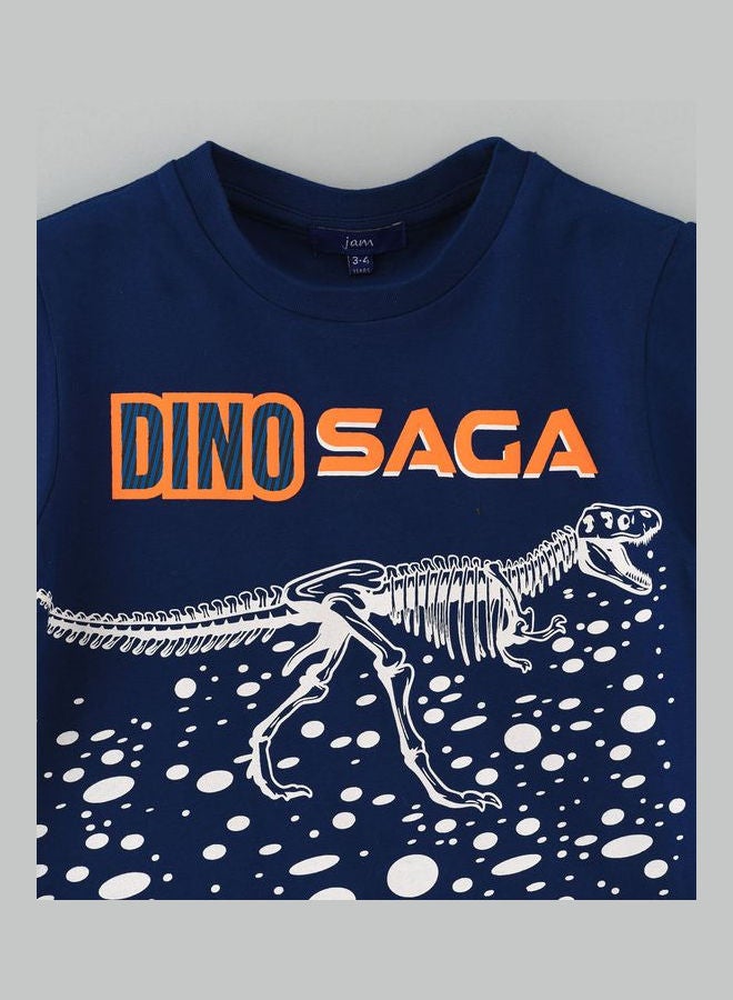 JAM Stylish Printed T-Shirt Navy/White/Orange - Image 3