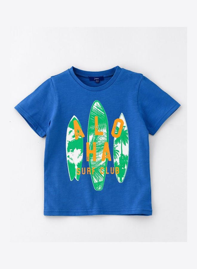 JAM Stylish Printed T-Shirt Blue/Green - Image 1