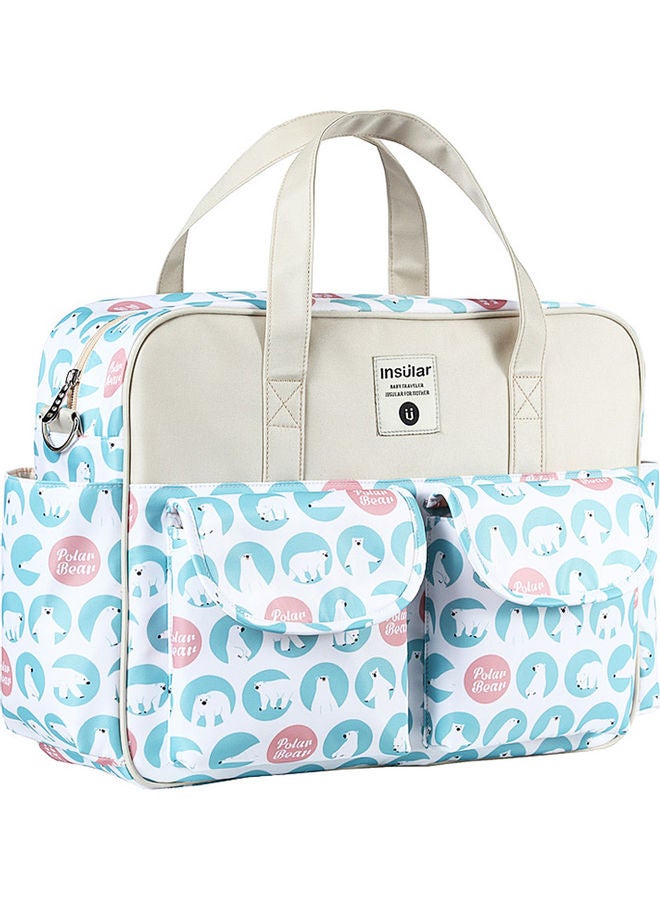 insular Polar Bear Printed Baby Diaper Handbag