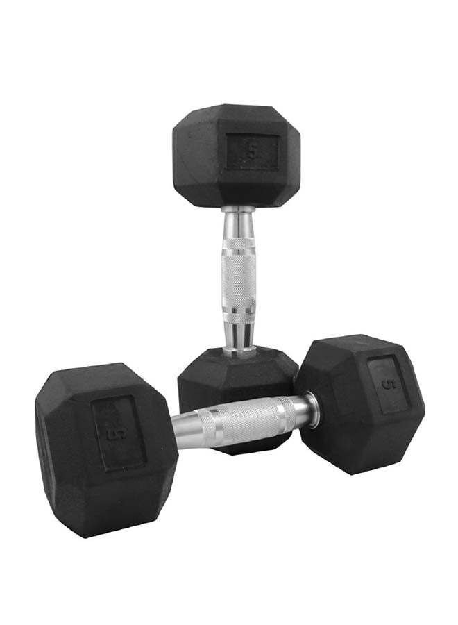 BODY SCULPTURE - 2-Piece Hex Rubber Dumbbell Set 5kg - Image 1
