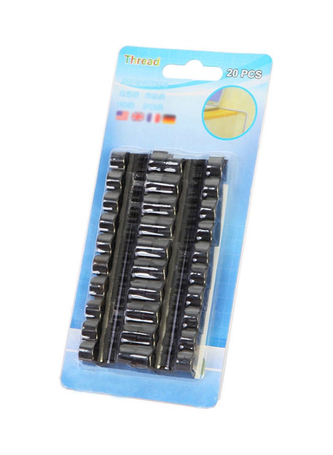 20-Piece Self-Adhesive Cable Clip Black - Image 3