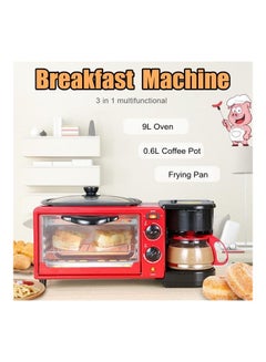 Cyber 3 In 1  Breakfast Maker 9 L 1250 W CYBO-345 Red  - Image 4