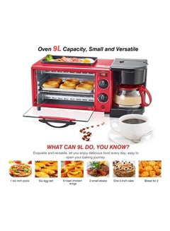 Cyber 3 In 1  Breakfast Maker 9 L 1250 W CYBO-345 Red  - Image 2