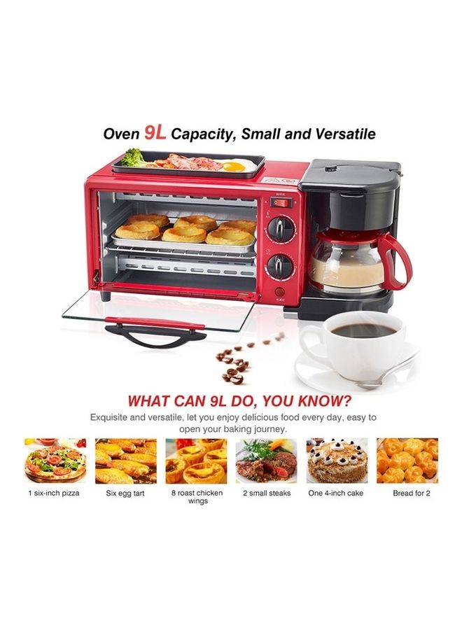 Cyber - 3 In 1  Breakfast Maker 9 L 1250 W CYBO-345 Red - Image 1
