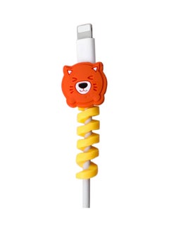 Generic Animal Themed Flexible Silicone Cable Protector Orange/Yellow 