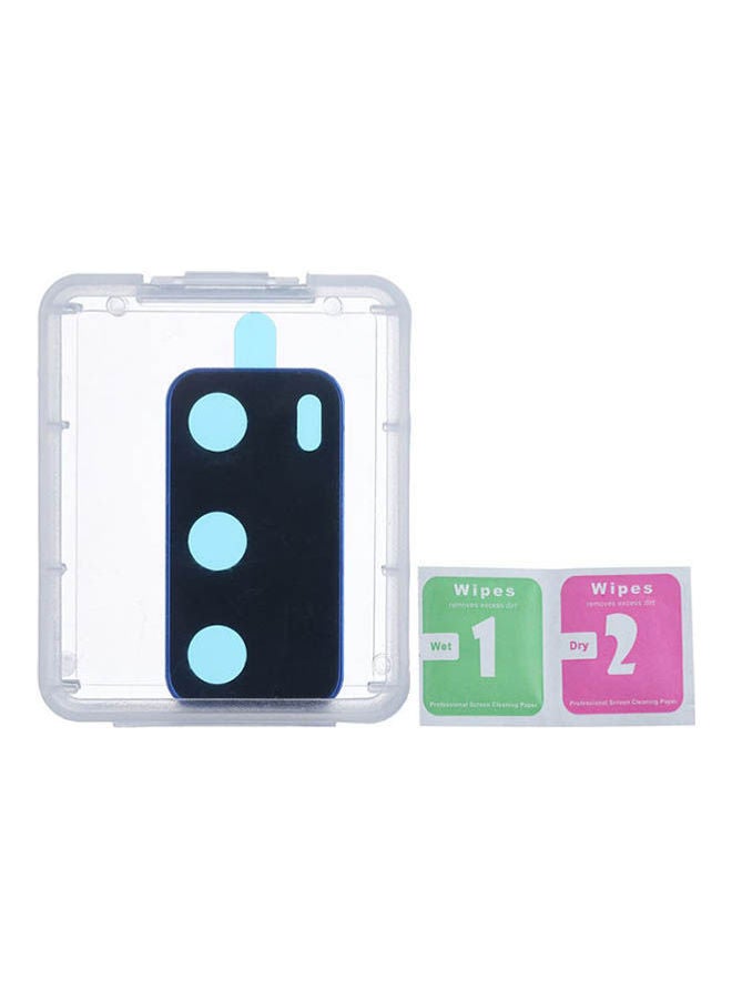 دراجون لاصقة حماية واقية معدنية لعدسة الكاميرا لهاتف هواوي P40 بلون أزرق أسود/شفاف