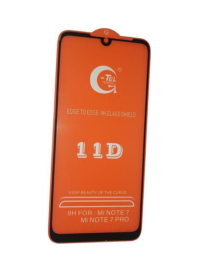 9 إتش لاصقة حماية واقية للشاشة الأمامية  بتصميم من الحافة للحافة، ودرجة صلابة 9H، وحواف 11D لهاتف شاومي مي نوت 7 / مي نوت 7 برو شفاف - أسود