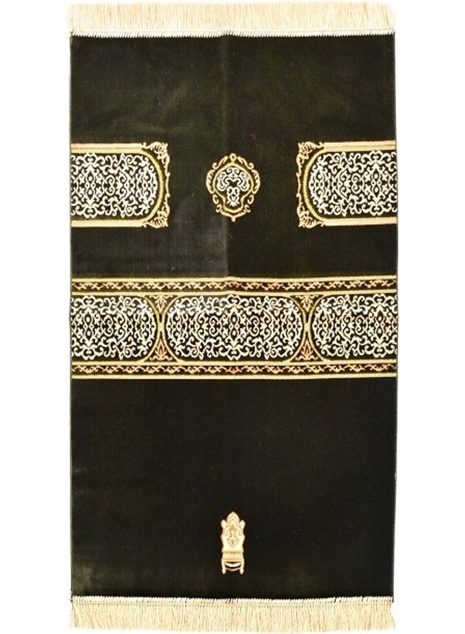 متجر سلام - سجادة صلاة بتصميم الكعبة أخضر/ بيج 70x115سم - Image 1