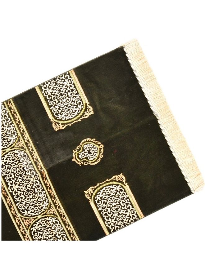 متجر سلام - سجادة صلاة بتصميم الكعبة أخضر/ بيج 70x115سم - Image 1