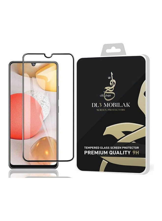 لاصقة حماية للشاشة من الزجاج المقوى 5D لهاتف سامسونج جالاكسي A12 أسود/شفاف