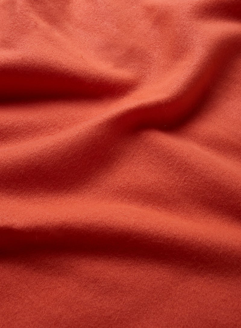 أمال بطانية خفيفة ومريحة وسادة مصنوعة من البوليستر 100٪ والصوف وتُستخدم على الوجهين بمقاس 140×200 سم للسرير والأريكة، لون برتقالي بوليستر برتقالي 140 x 200سم - Image 3