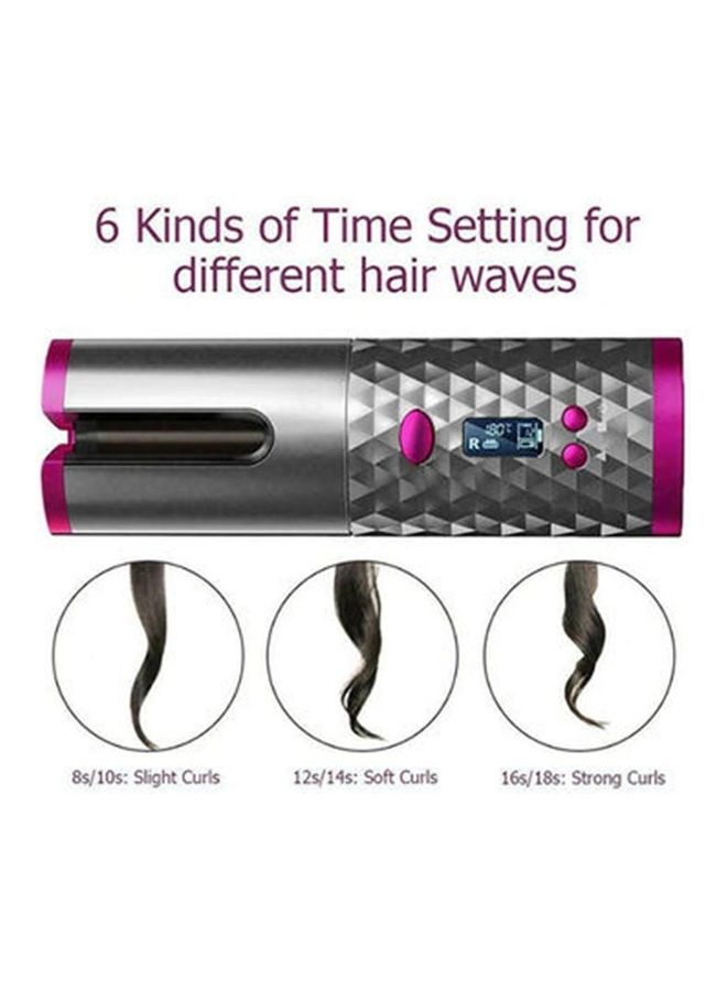 Rechargeable Automatic Hair Curler Silver/Pink/Black - Image 2