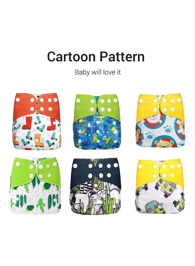 6-Piece Adjustable Washable Reusable Baby Cloth Diaper Set - Image 4