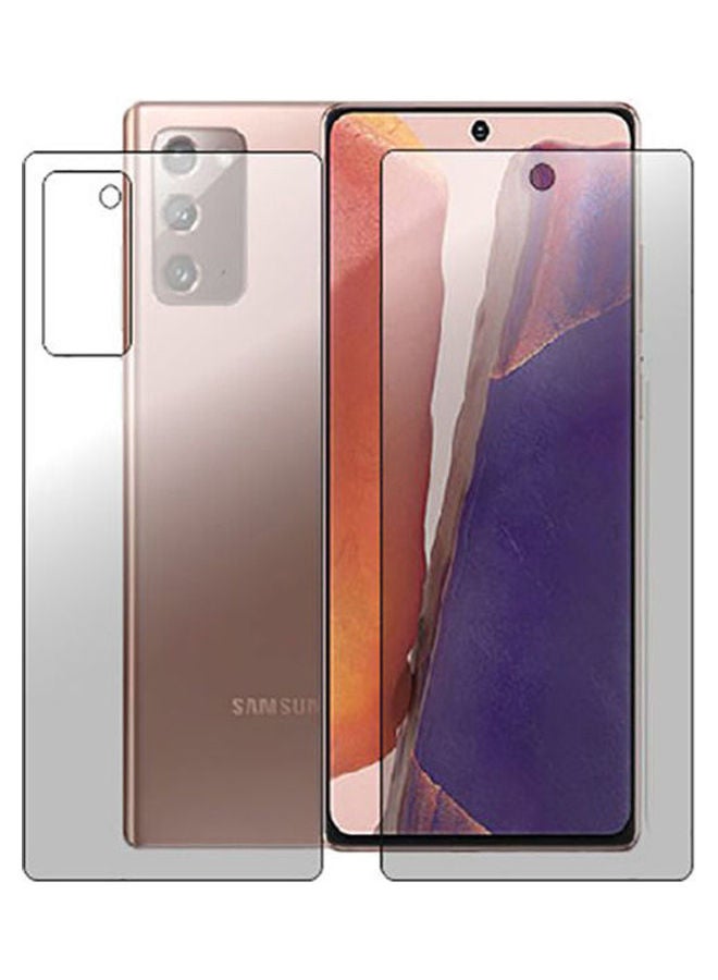 9H Samsung Galaxy Note 20 Ultra 3 In 1 Screen Protector Front And Back Gelatin Matte With Nano Glass Screen Camera Clear