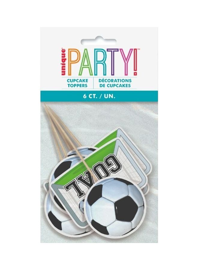 Unique 6-Piece Football Cupcake Toppers