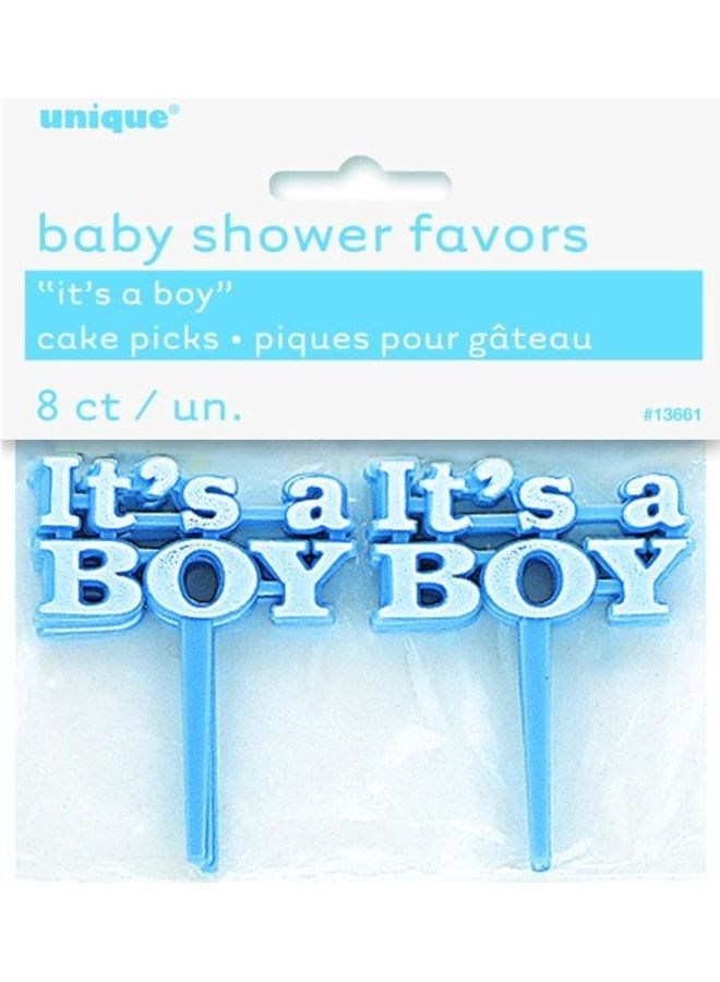 Unique 8-Piece Baby Shower Favors It's A Boy Cake Picks