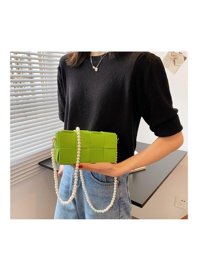 Patchwork Knitting Style Crossbody Bag Green  - Image 2