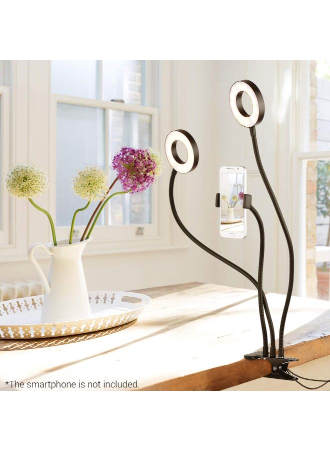 ANDOER - 3.5 Inch Clip-On Mini USB Ring Light With Phone Holder Black/Gold/White - Image 1