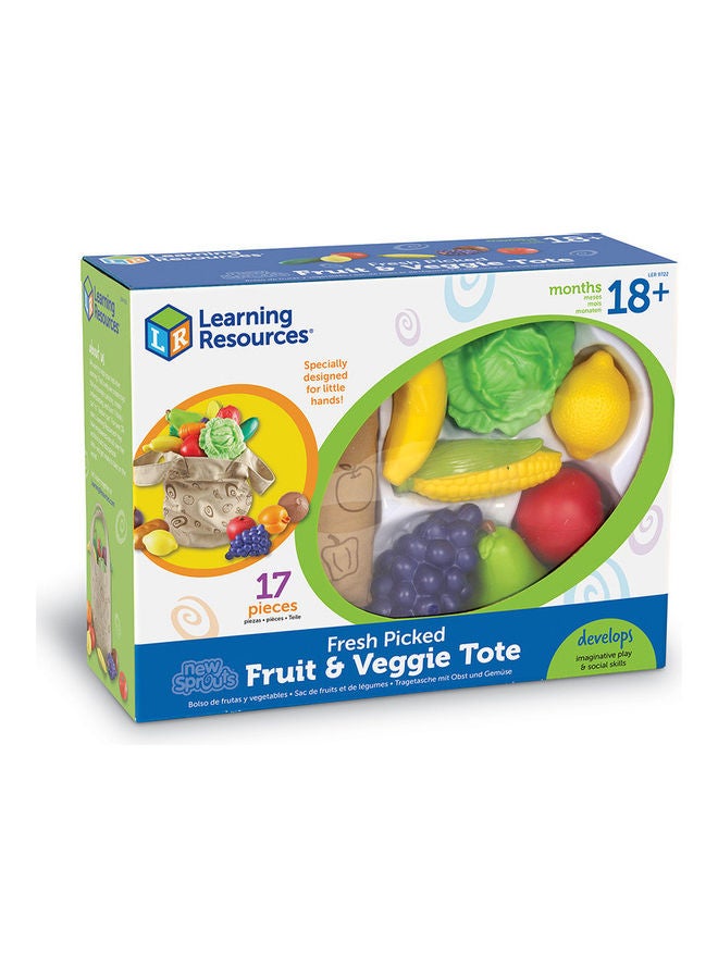 ليرننج ريسورسز طقم لعب توت فريش بيكد مكون من 17 قطعة من الفواكه والخضراوات - Image 4