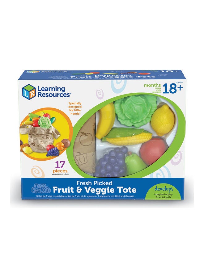 ليرننج ريسورسز طقم لعب توت فريش بيكد مكون من 17 قطعة من الفواكه والخضراوات - Image 3