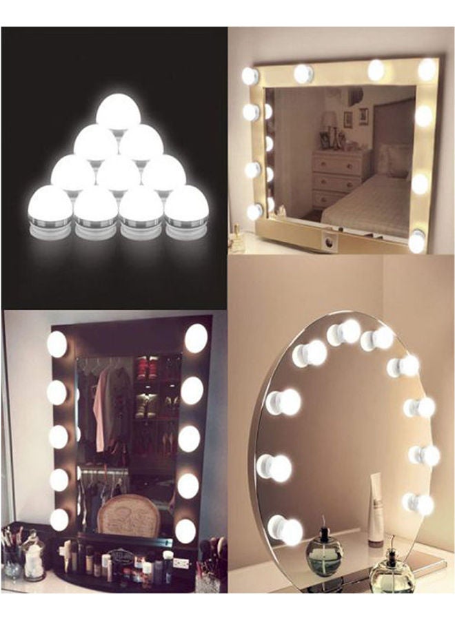 Generic - LED Vanity Mirror Lights Hollywood Style Makeup Mirror Bulbs White 8/2x5/9x2/7inch - Image 1