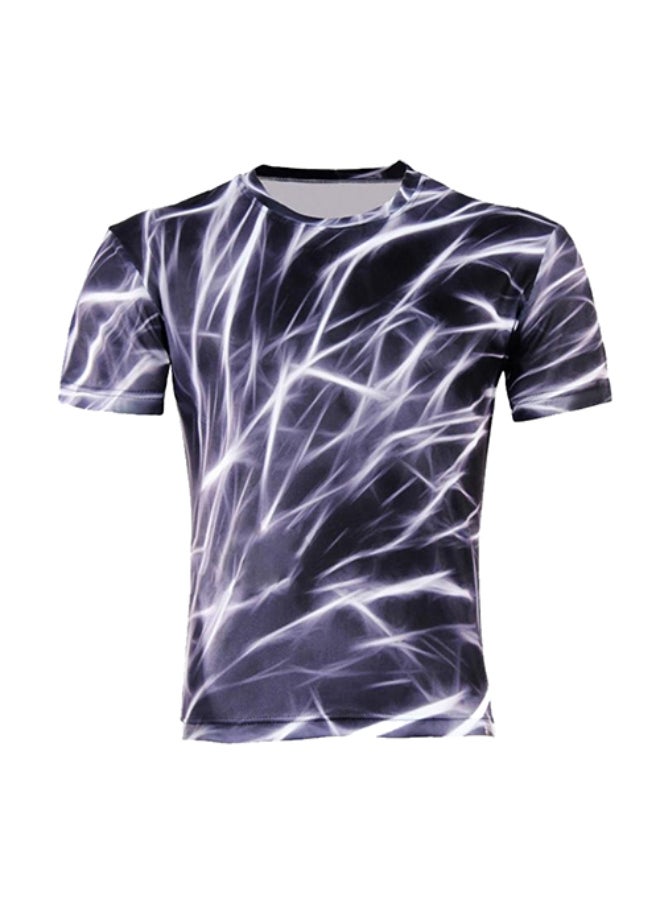 3D Printed Casual T-Shirt Black/White - Image 1