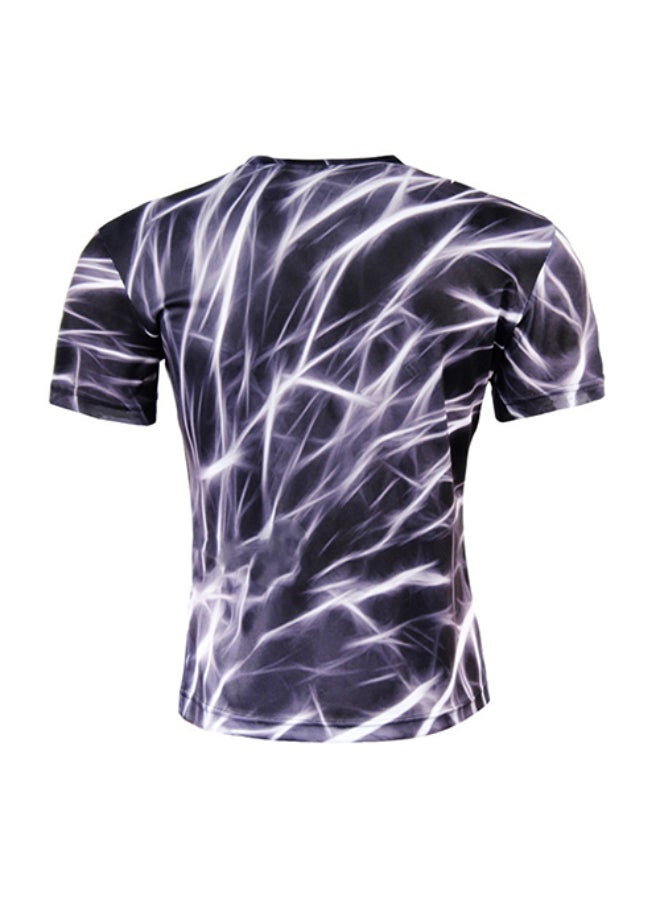 3D Printed Casual T-Shirt Black/White - Image 2