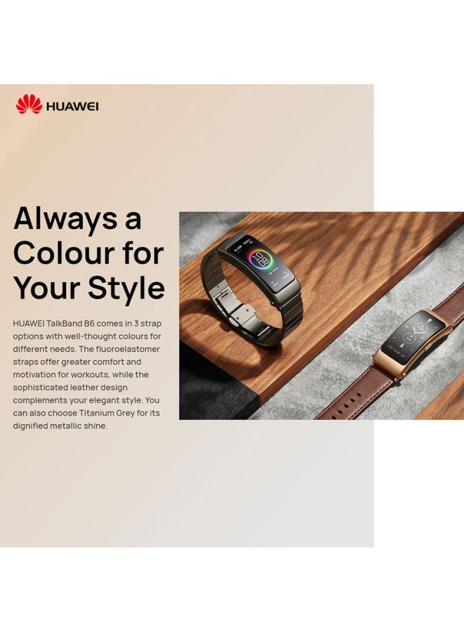 هواوي ساعة ذكية توكباند B6 ‏2 في 1 بسماعة أذن قابلة للفصل لهواتف أندرويد و iOS جرافيت أسود - Image 5