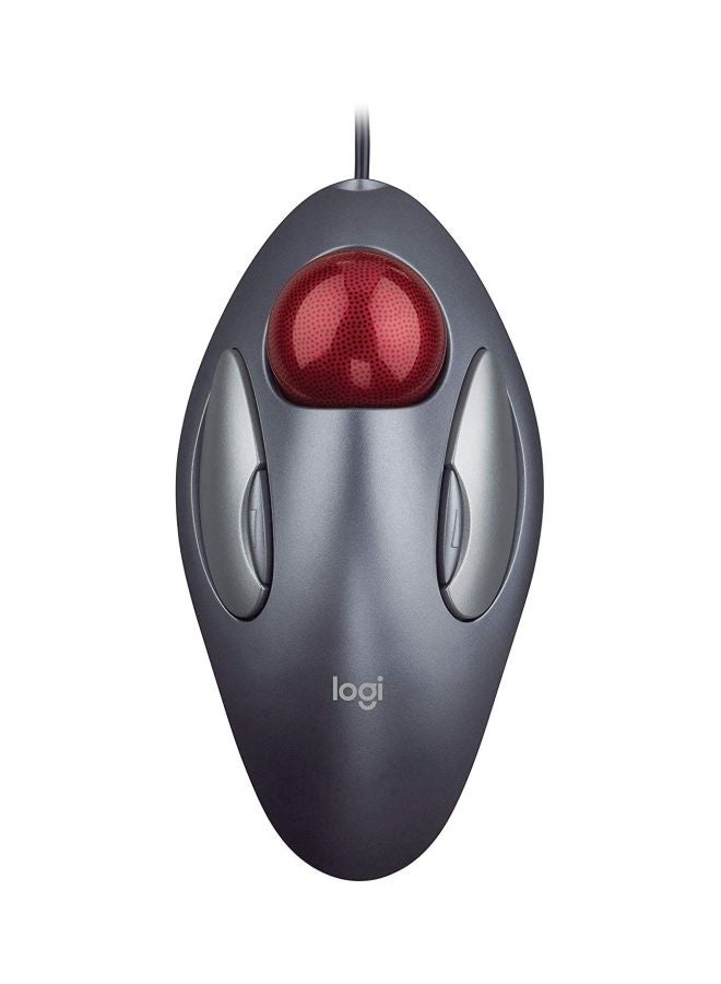 Logitech Trackman Marble Wired Mouse Silver/Red  - Image 1