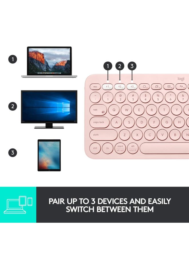 Logitech - K380 Wireless Keyboard Pink - Image 1