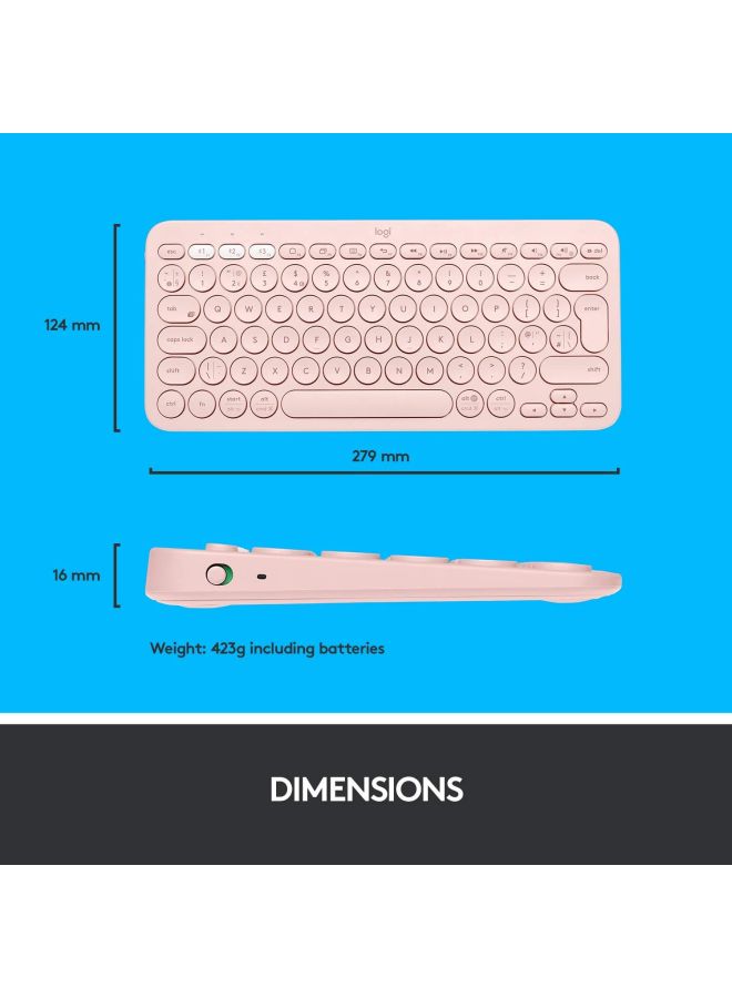 Logitech - K380 Wireless Keyboard Pink - Image 1