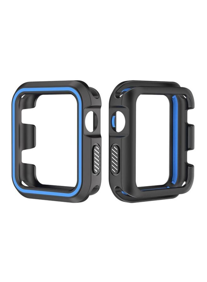 Voberry Rugged Armor Bumper Protective Case Cover For Apple Watch Series 1/2/3 38mm Black/Blue - Image 1