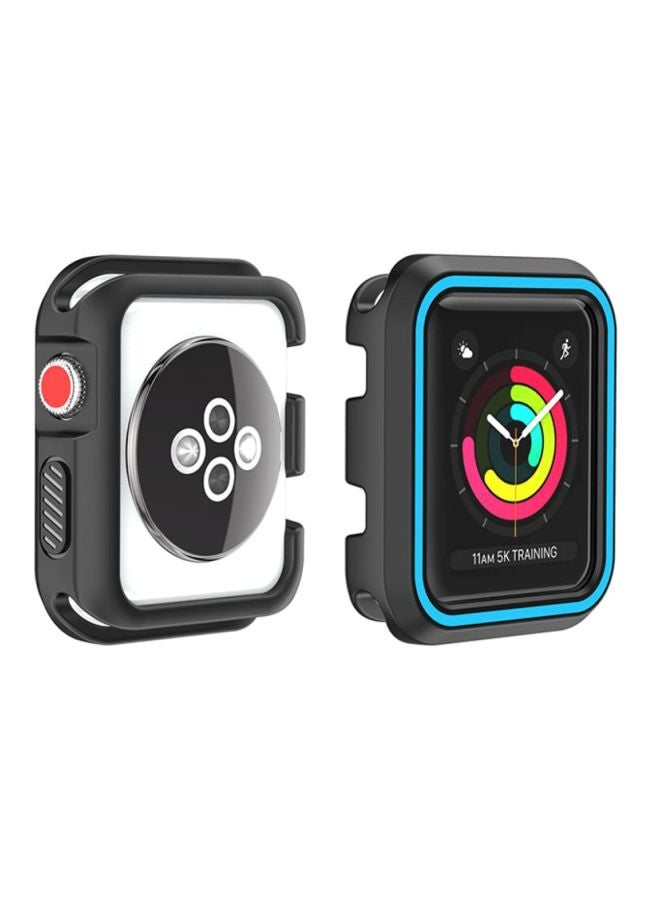 Voberry Rugged Armor Bumper Protective Case Cover For Apple Watch Series 1/2/3 38mm Black/Blue - Image 2