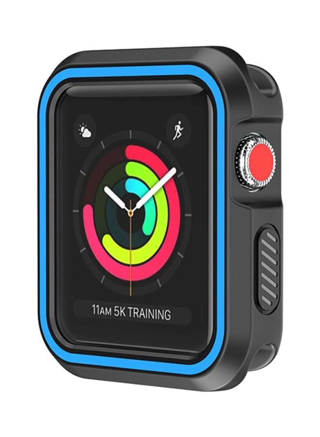 Voberry Rugged Armor Bumper Protective Case Cover For Apple Watch Series 1/2/3 38mm Black/Blue - Image 3