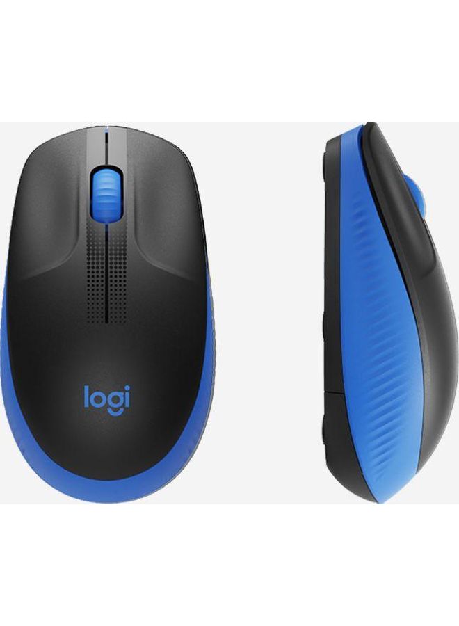 Logitech - Wireless Mouse M190, Full Size Ambidextrous Curve Design, 18-Month Battery With Power Saving Mode, USB Receiver, Precise Cursor Control Blue/Black - Image 1