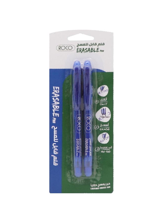 ROCO 2-Piece Erasable Ballpoint  Pen Blue - Image 1