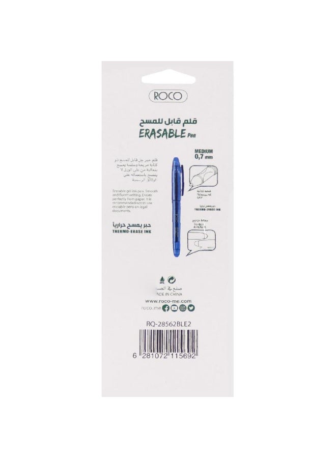 ROCO 2-Piece Erasable Ballpoint  Pen Blue - Image 2
