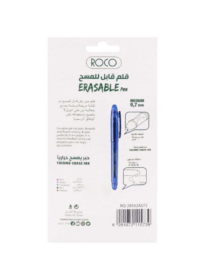 ROCO 5-Piece Erasable Medium Ballpoint  Pen Multicolour - Image 2