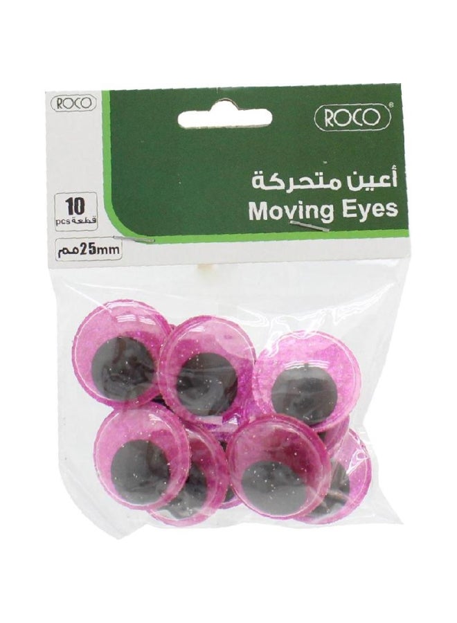 روكو مجموعة أعين متحركة من 10 قطع وردي/أسود - Image 1