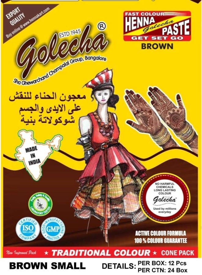 Golecha 12-Piece Henna Paste Brown  - Image 1